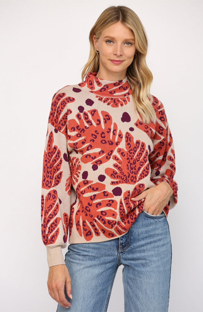 Mock Neck Balloon Sleeve Top