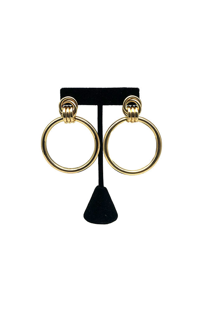 Gold Door Knocker Earring