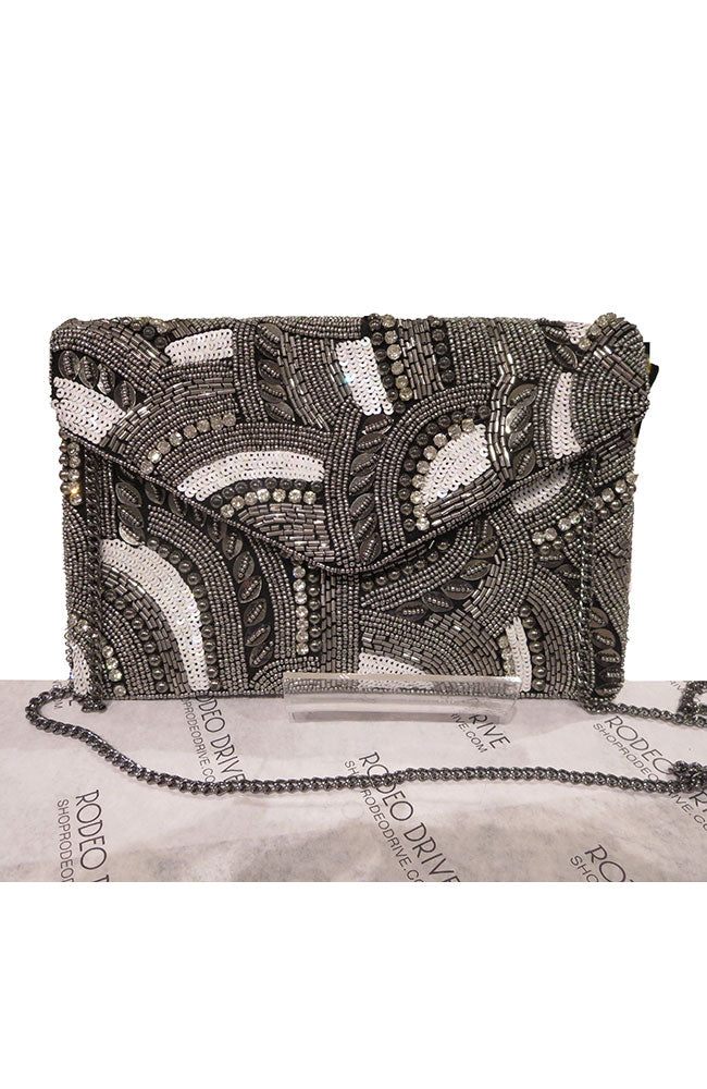 Curved Line Bead Clutch