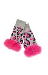 Animal Print Fingerless Gloves with Crystals