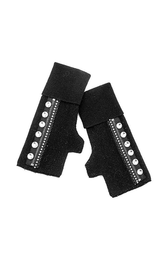 Knitted Fingerless Gloves Zipper Design