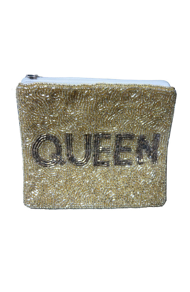 Queen Beaded Coin Pouch