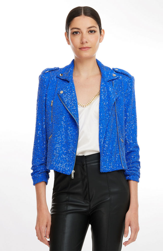 Whitney Sequin Moto Jacket