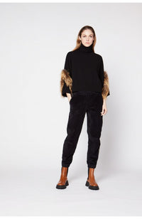 Asymetric Sweater Fox Trim
