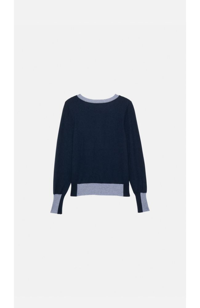 Colorblock Sweater with Sequin