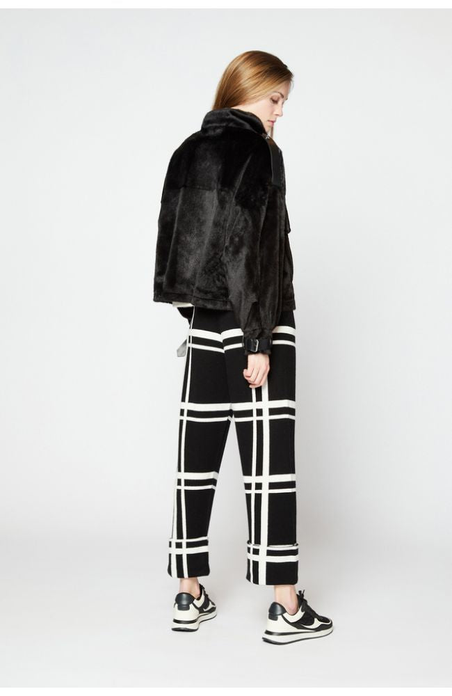 Fur Effect Biker Jacket