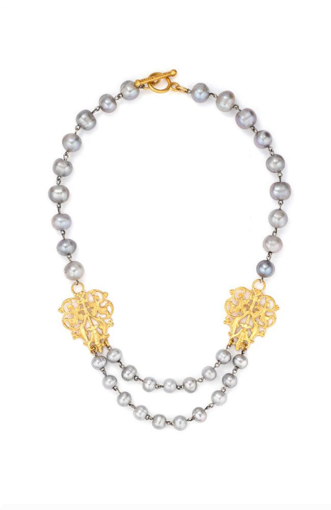 17" Pearl Linkage Filligree Pendants