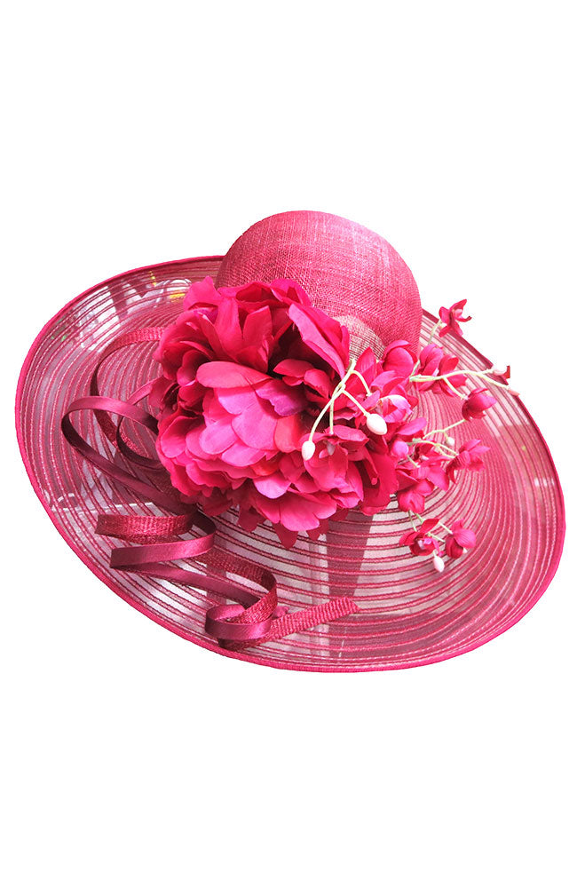 Wine Large Brim Hat