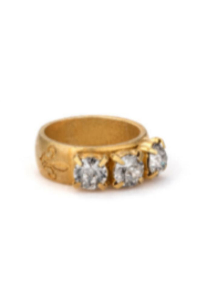 Triple Patina Swarovski Ring