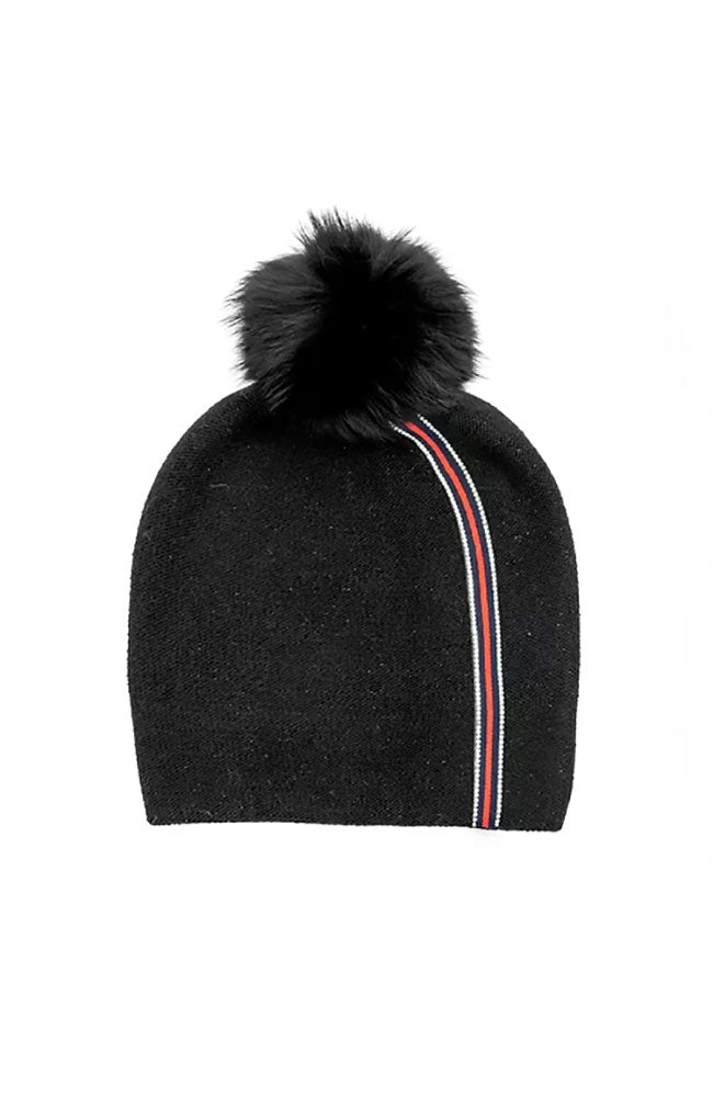 Knit Sparkles Beanie with Fox Pom