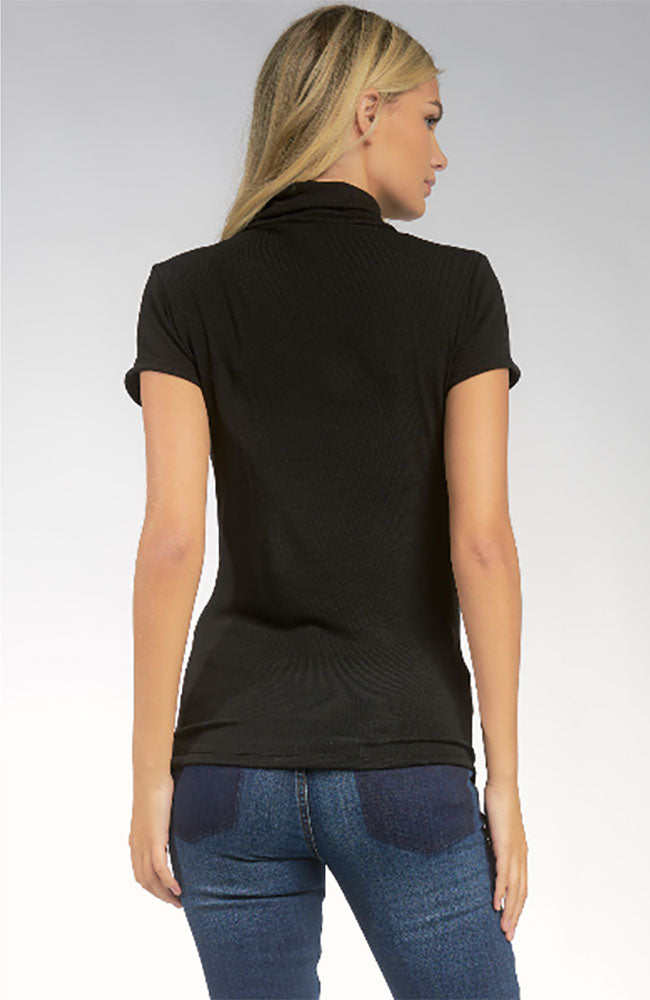 Short Sleeve Turtleneck Top