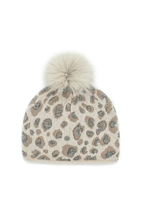 Hat with Crystals & Fox Pom