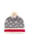 Knit Hat Monogram Pattern and Fox Pom