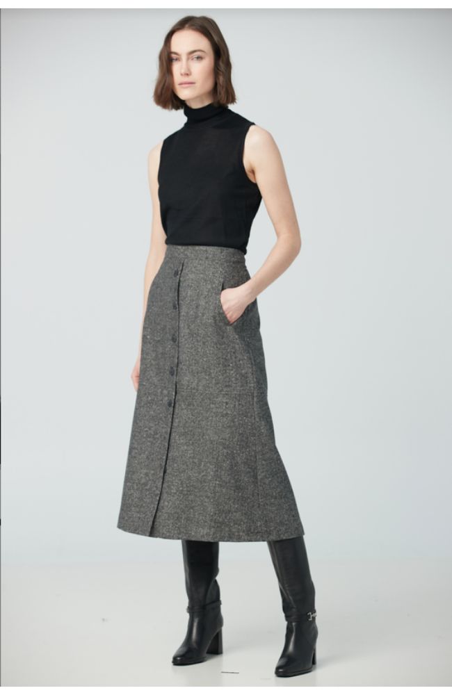 A line Skirt with Buttons TS
