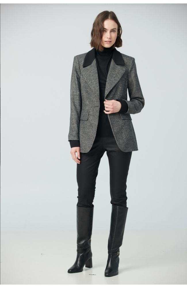 Single Breast Jkt Rib Collar TS