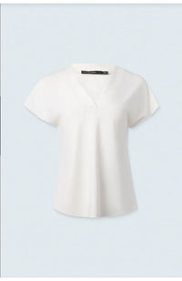 Matte Jersey V Neck Top in Ivory