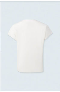 Matte Jersey V Neck Top in Ivory