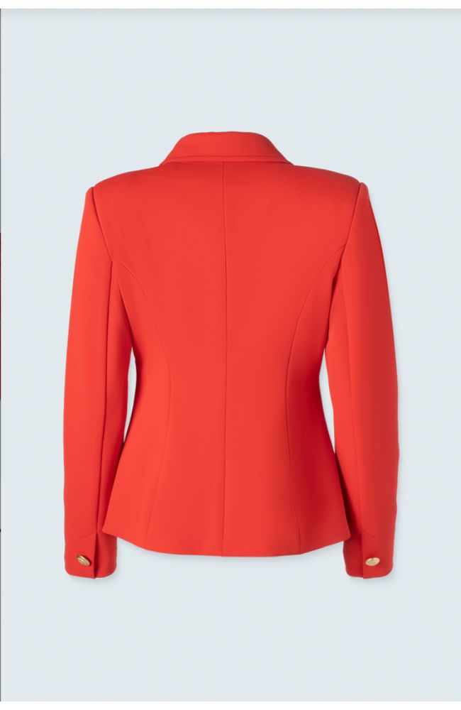 Double Breasted Jacket in Poppy Red with Hoodie