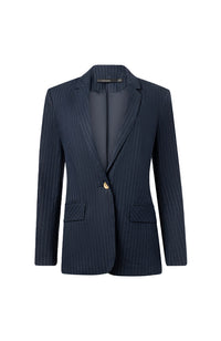 Boyfriend Jacket in Navy Stripe
