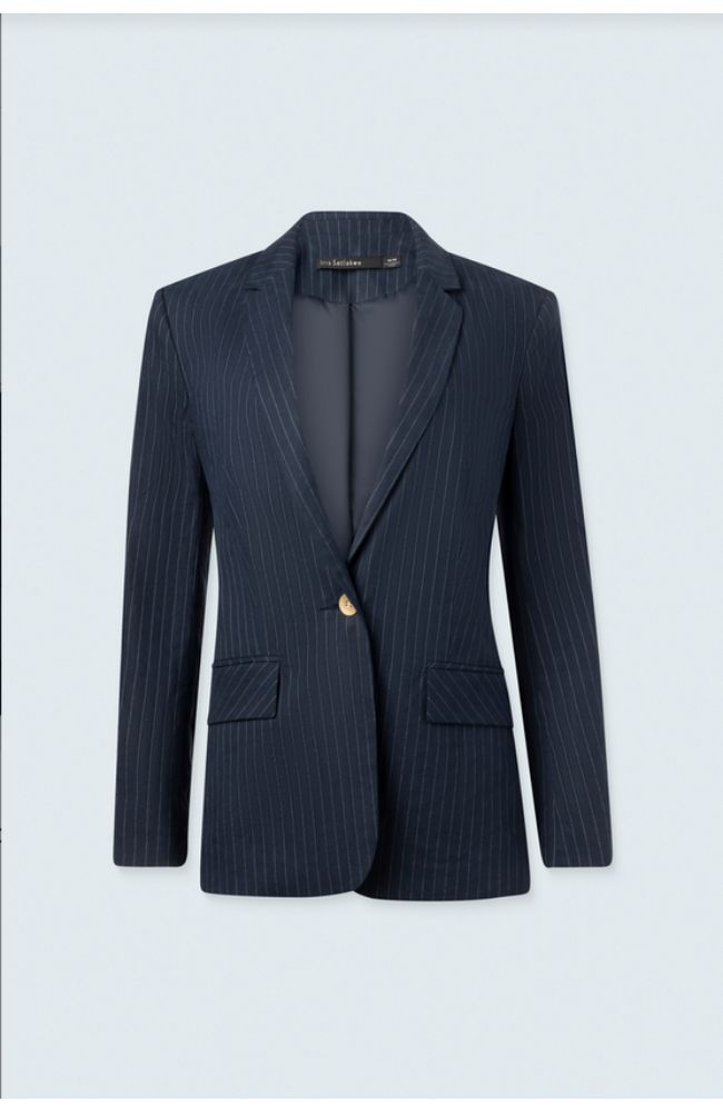 Boyfriend Jacket in Navy Stripe