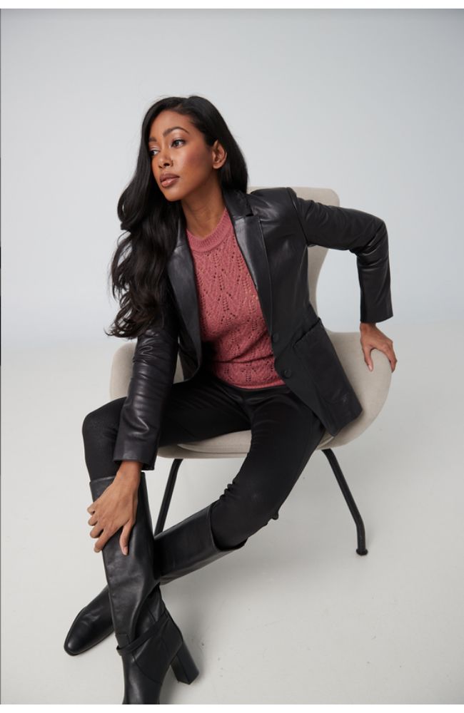 Lamb Leather Boyfriend Jacket TS