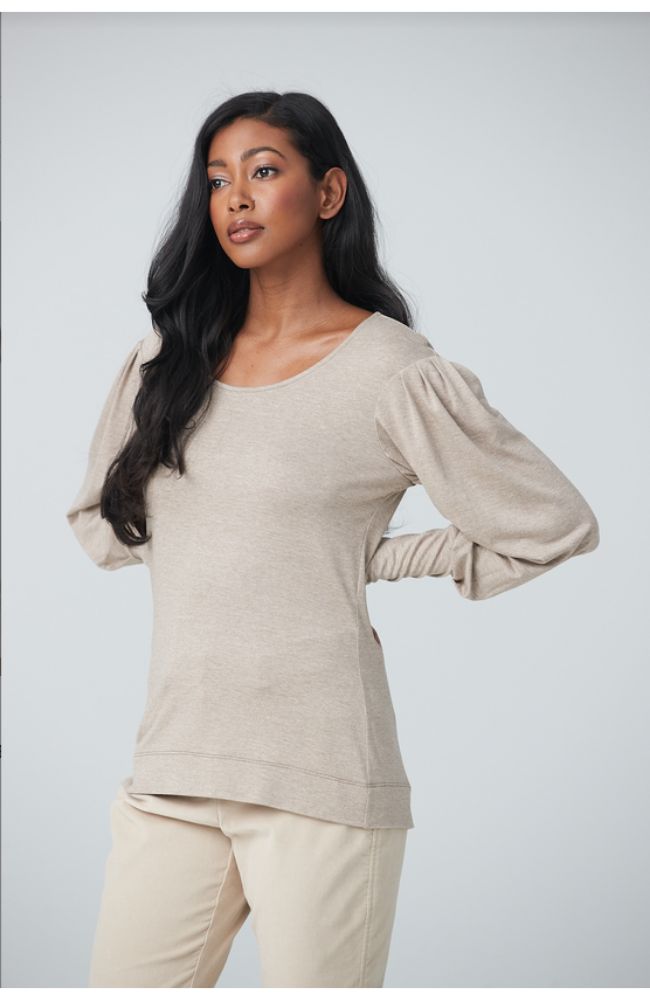 Crew Neck with Puffy Sleeves and Long Cuff TS