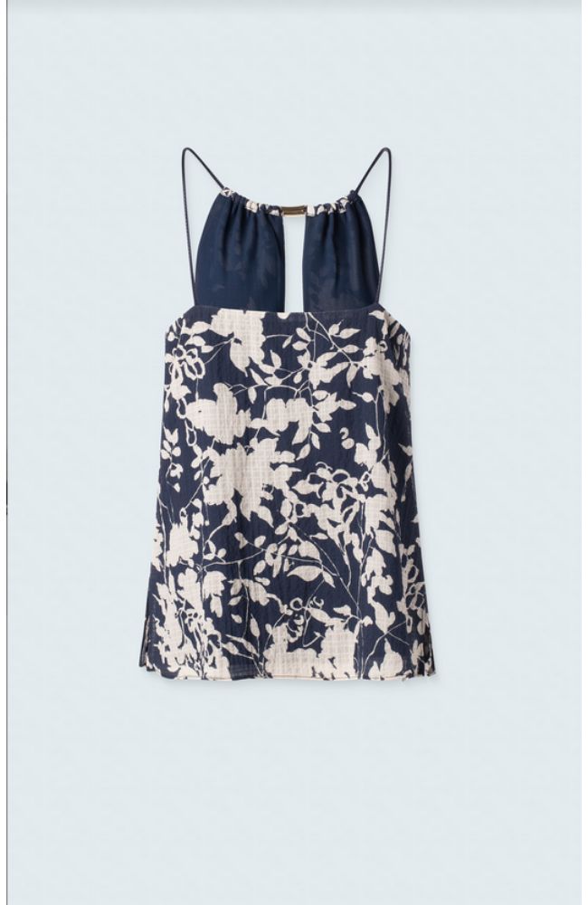 Flower Print Cami in Navy