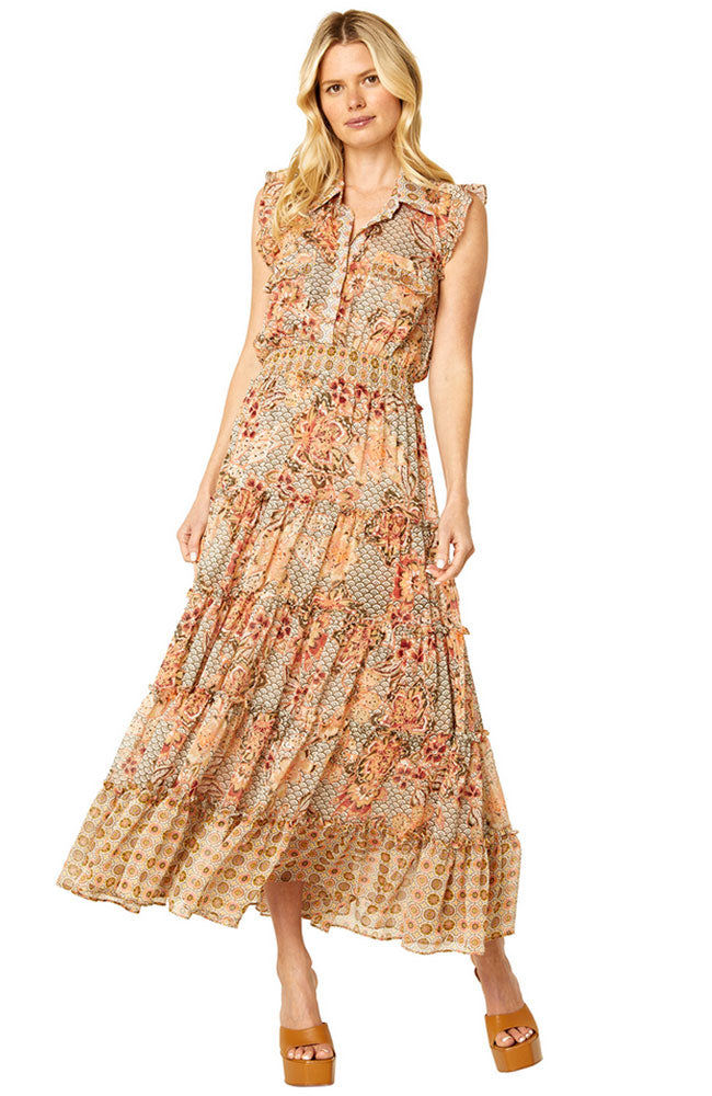 Trina Dress in Flora Tile Mix