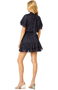 Saffie Dress Navy Lurex Dot