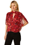 Greta Top Crimson Geo