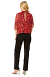Greta Top Crimson Geo