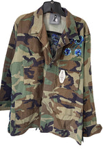 Blue Lace Floral on Gr Camo FL