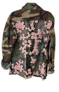Pink Lace Floral on Green Camo FL