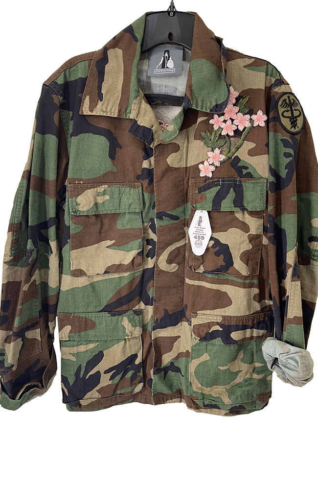 Pink Lace Floral on Green Camo FL