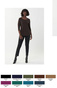 3/4 Sleeve Boxy Crew Neck Top