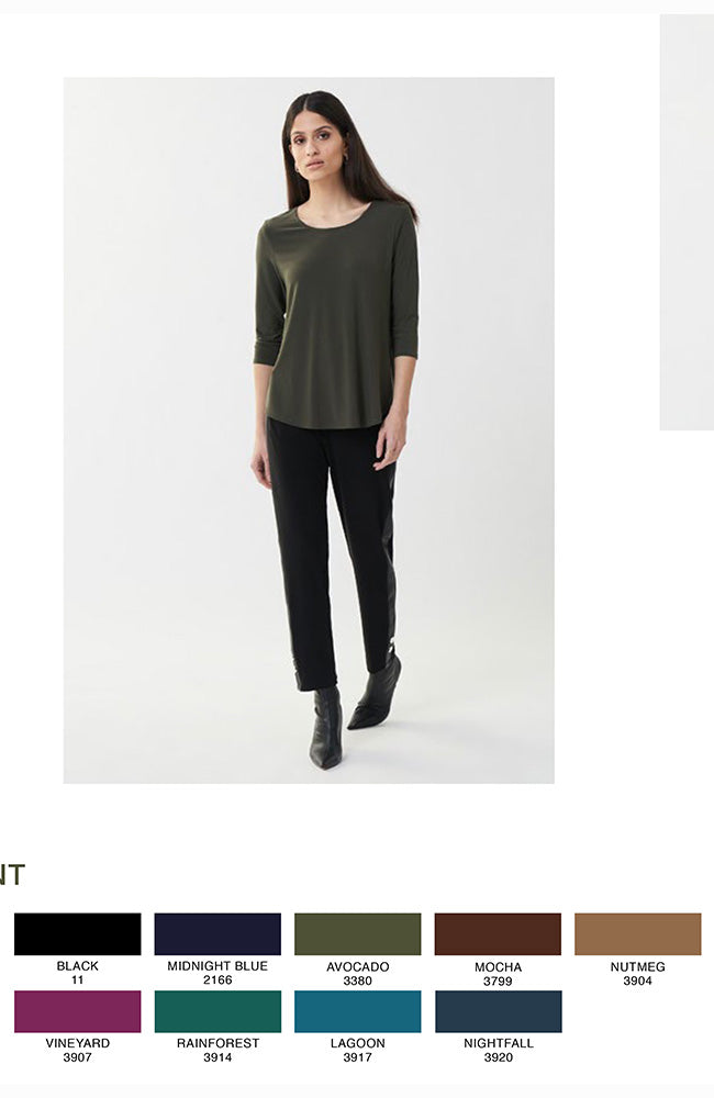 3/4 Sleeve Boxy Crew Neck Top
