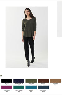 3/4 Sleeve Boxy Crew Neck Top