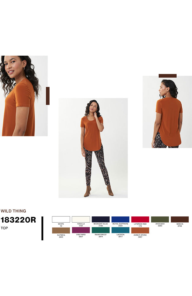 Short Sleeve Crew Side Slit Top
