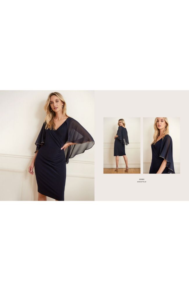 Caped Rouched Dress