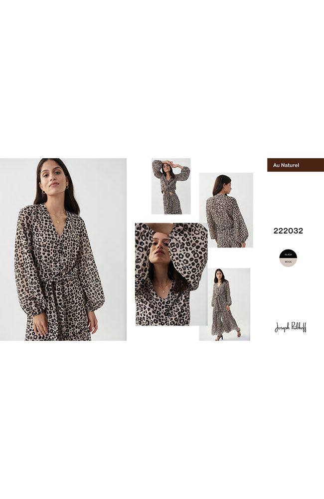 Animal Print Tie Front Blouse
