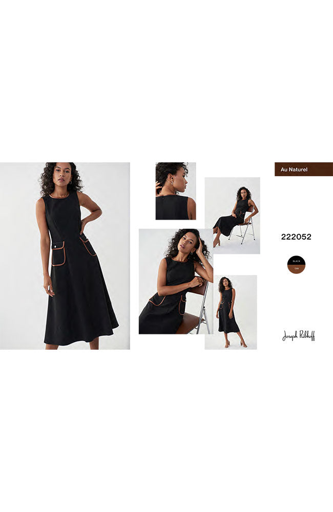 Sleeveless Fit & Flare Dress with Pocket Contrast