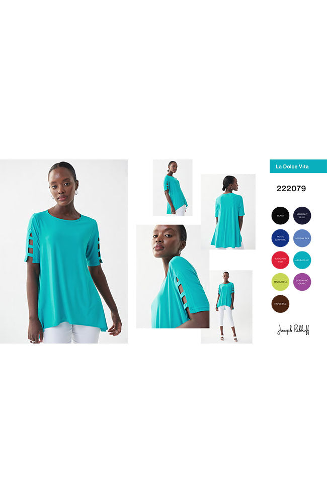 Open Weave Sleeve Tunic Top