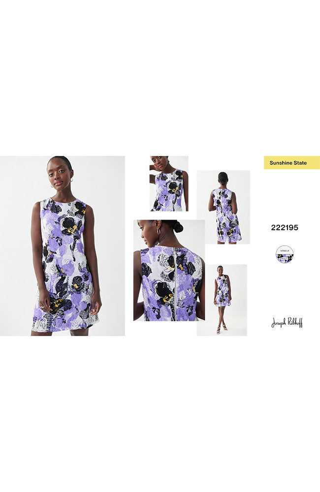 Lavender and Black Print Dress