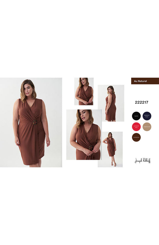 Sleeveless Wrap Dress with Circle Closure