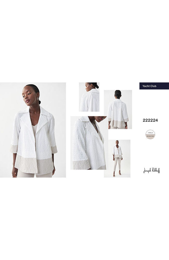 Crinkle Fabric 2 Tone Jacket