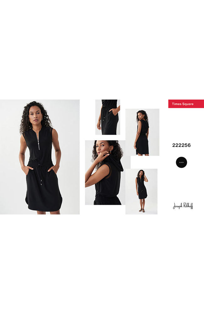 Zip Neck Elastic Waist Dress