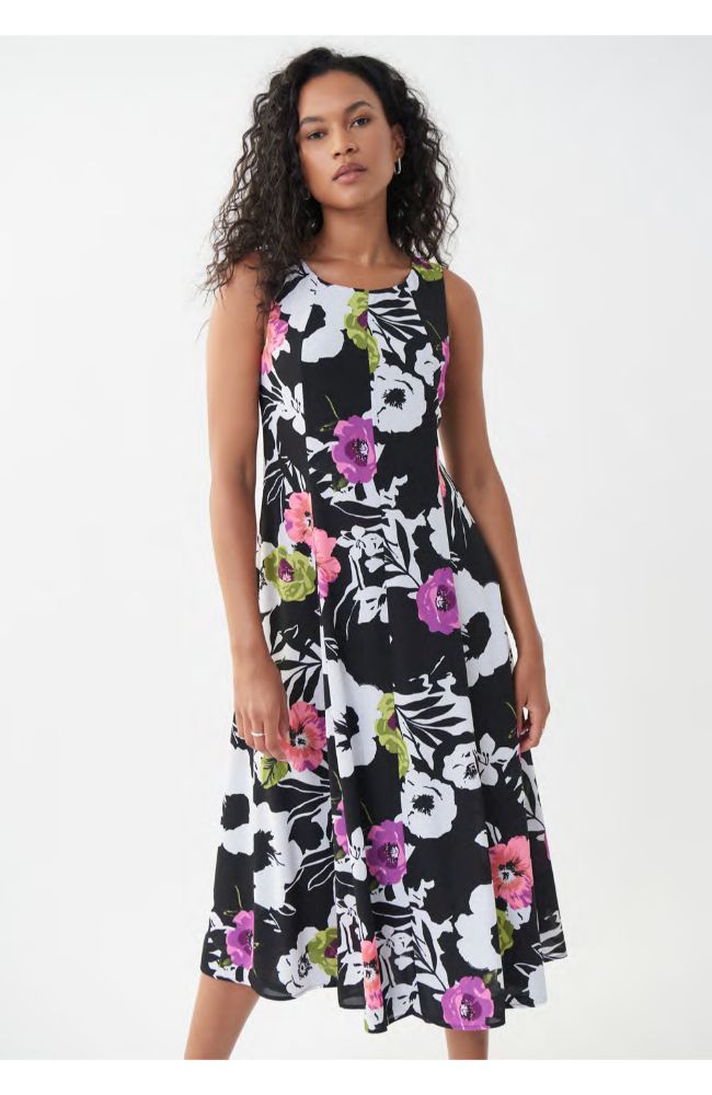 Floral Panel Fit & Flare Dress