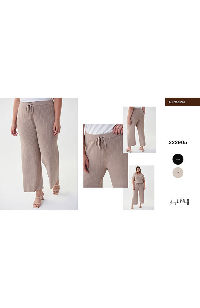 Knit Tie Waist Flare Leg Pant