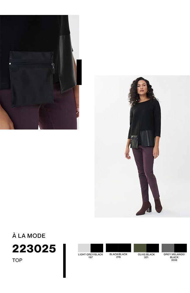 Leatherette Jacquard Sweater