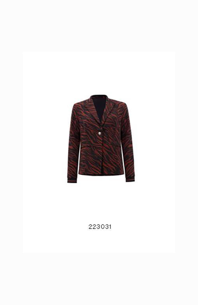Cuffed Animal Print Blazer